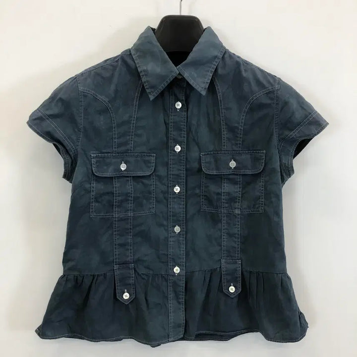 [BUNJANG] Burberry Garment Washed Shirring Short Sleeve Shirt Size S / 버버리 가먼트워싱 반팔셔츠 S