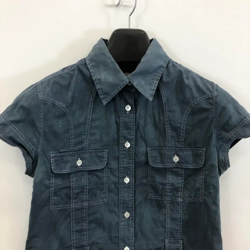 [BUNJANG] Burberry Garment Washed Shirring Short Sleeve Shirt Size S / 버버리 가먼트워싱 반팔셔츠 S