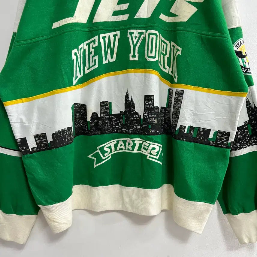 [BUNJANG] Vintage Starter New York Jets Sweatshirt Green / 빈티지 스타터 Jets 맨투맨 그린 뉴욕 스카이라인