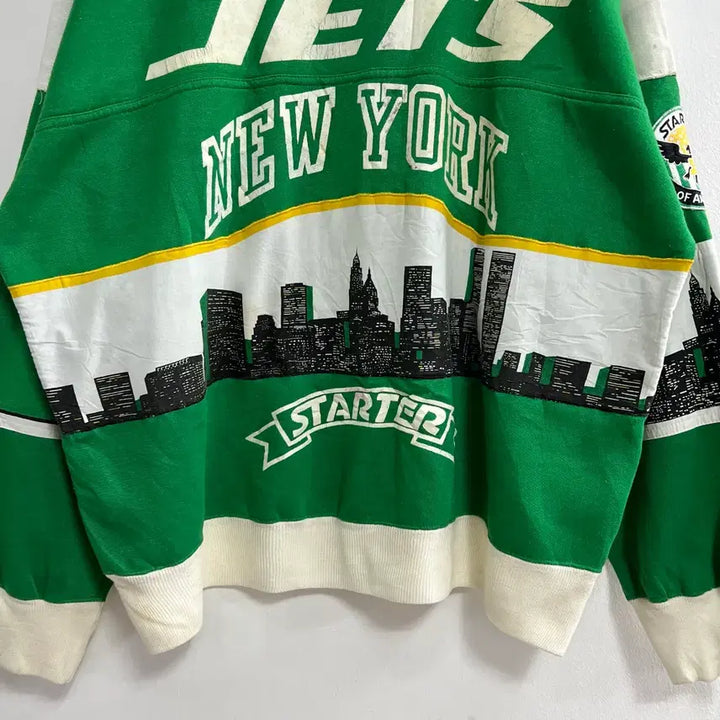 [BUNJANG] Vintage Starter New York Jets Sweatshirt Green / 빈티지 스타터 Jets 맨투맨 그린 뉴욕 스카이라인