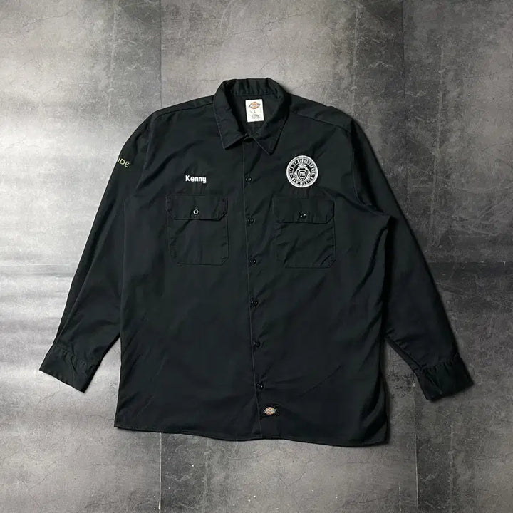 [BUNJANG] Dickies Vintage Black Flap Pocket Work Shirt A00910 / DICKIES 디키즈 빈티지 블랙 플랩포켓 워크 셔츠 A00910