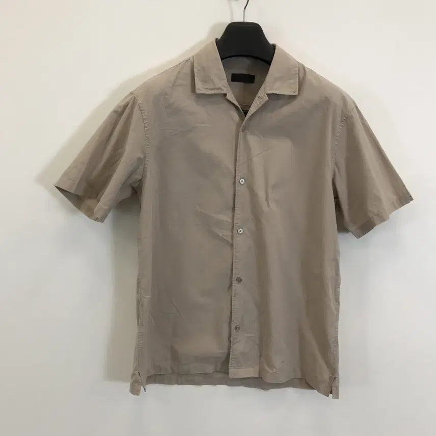 [BUNJANG] Rogas Dias Seersucker Open Collar Short Sleeve Shirt / 로가디스 시어서커 오픈카라 반팔셔츠 [100]