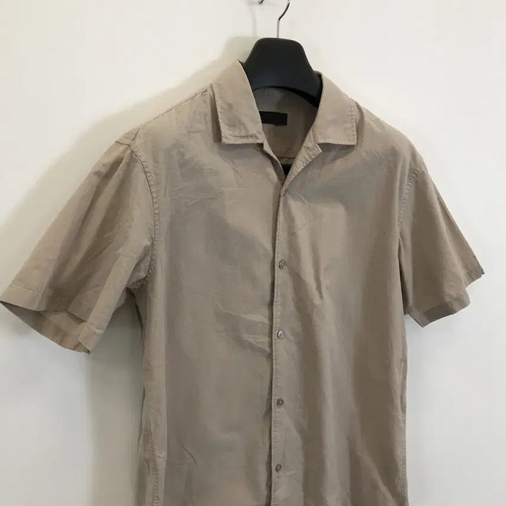 [BUNJANG] Rogas Dias Seersucker Open Collar Short Sleeve Shirt / 로가디스 시어서커 오픈카라 반팔셔츠 [100]