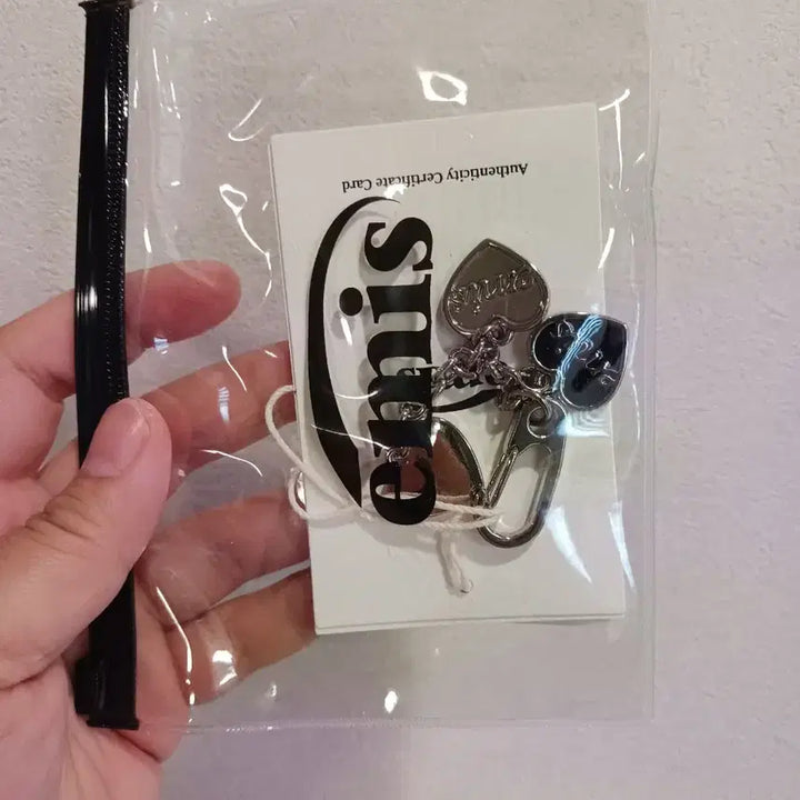 [BUNJANG] Emis 3 Heart Charm Keyring Silver / emis 이미스 3 하트 키링 실버 새상품