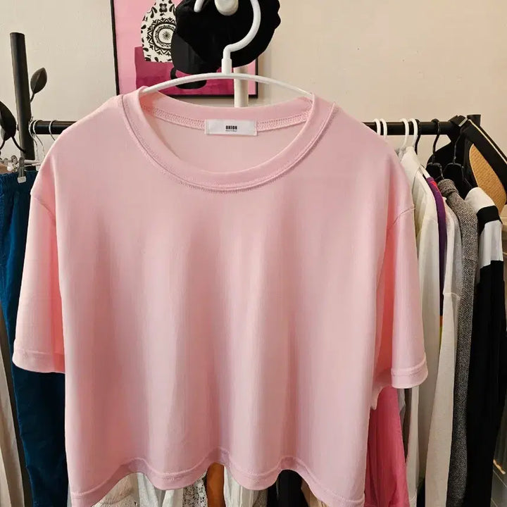 [BUNJANG] Pink Round Neck Top and Bottom Set / 핑크색 라운드넥 상하의 세트