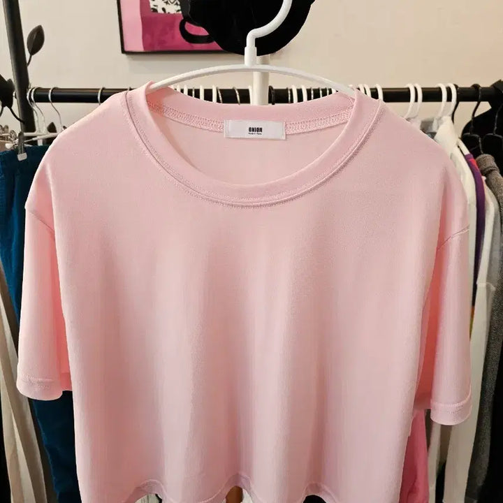 [BUNJANG] Pink Round Neck Top and Bottom Set / 핑크색 라운드넥 상하의 세트