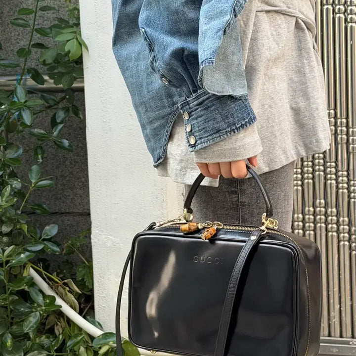 [BUNJANG] Gucci Bamboo Top Handle Crossbody Bag / 구찌 뱀부 토트 크로스백
