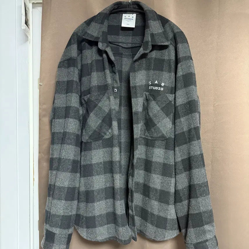 [BUNJANG] 2XL Gingham Black Check Shirt / [2XL] 아이앱 깅엄 블랙 체크셔츠