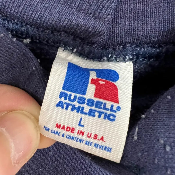 [BUNJANG] Vintage 90s Russell Athletic Navy Hoodie / 빈티지 90s 러셀 애슬레틱 네이비 후드티