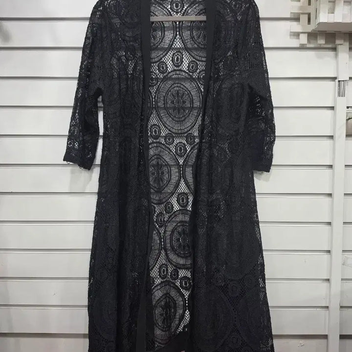 [BUNJANG] Black Lace Long Cardigan / 