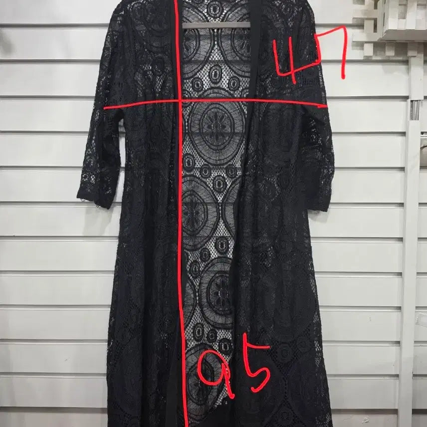 [BUNJANG] Black Lace Long Cardigan / 