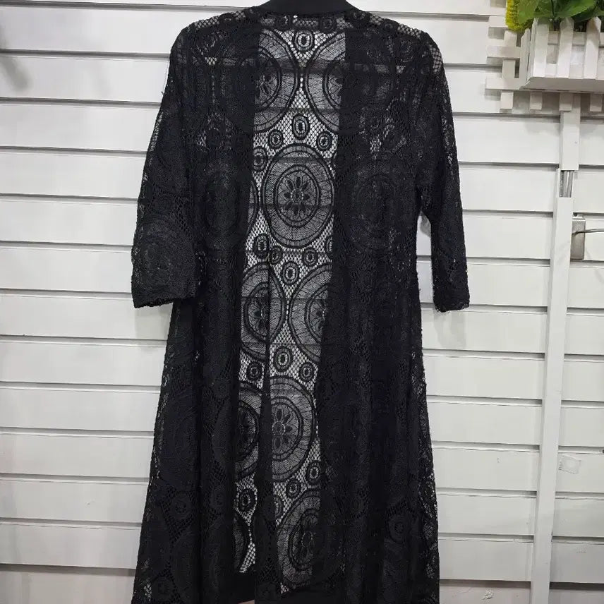 [BUNJANG] Black Lace Long Cardigan / 