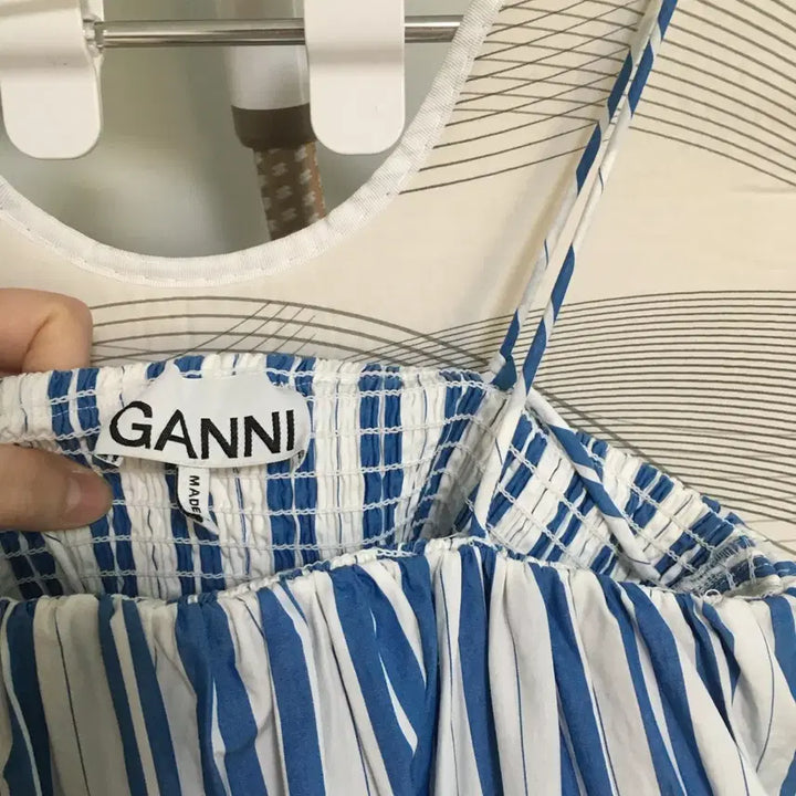 [BUNJANG] GANNI Striped Organic Cotton Maxi Dress Size 34 / GANNI 가니 스트라이프 오가닉 원피스 (34)