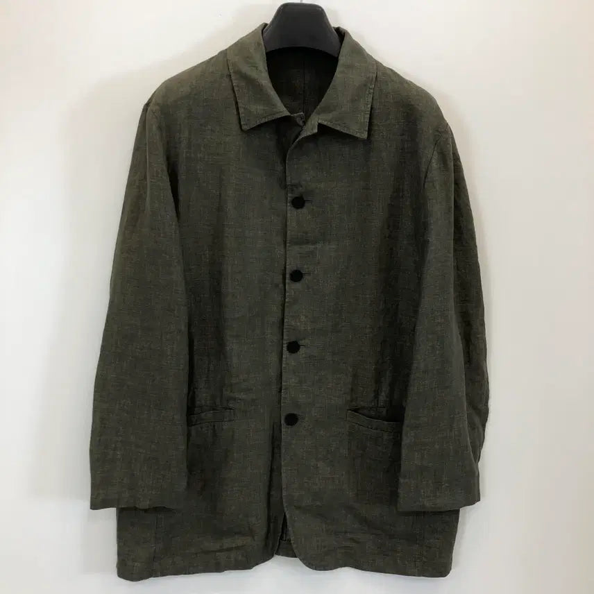 [BUNJANG] Intermezzo Ormezzano Linen 100% Jacket Khaki / 인터메조 이태리 오르메짜노 마 100% 자켓 103-91-175