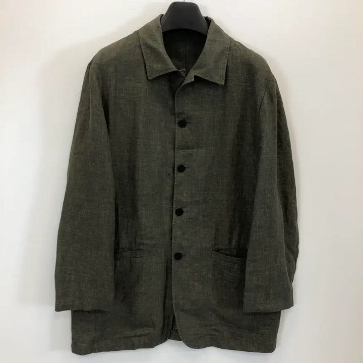 [BUNJANG] Intermezzo Ormezzano Linen 100% Jacket Khaki / 인터메조 이태리 오르메짜노 마 100% 자켓 103-91-175