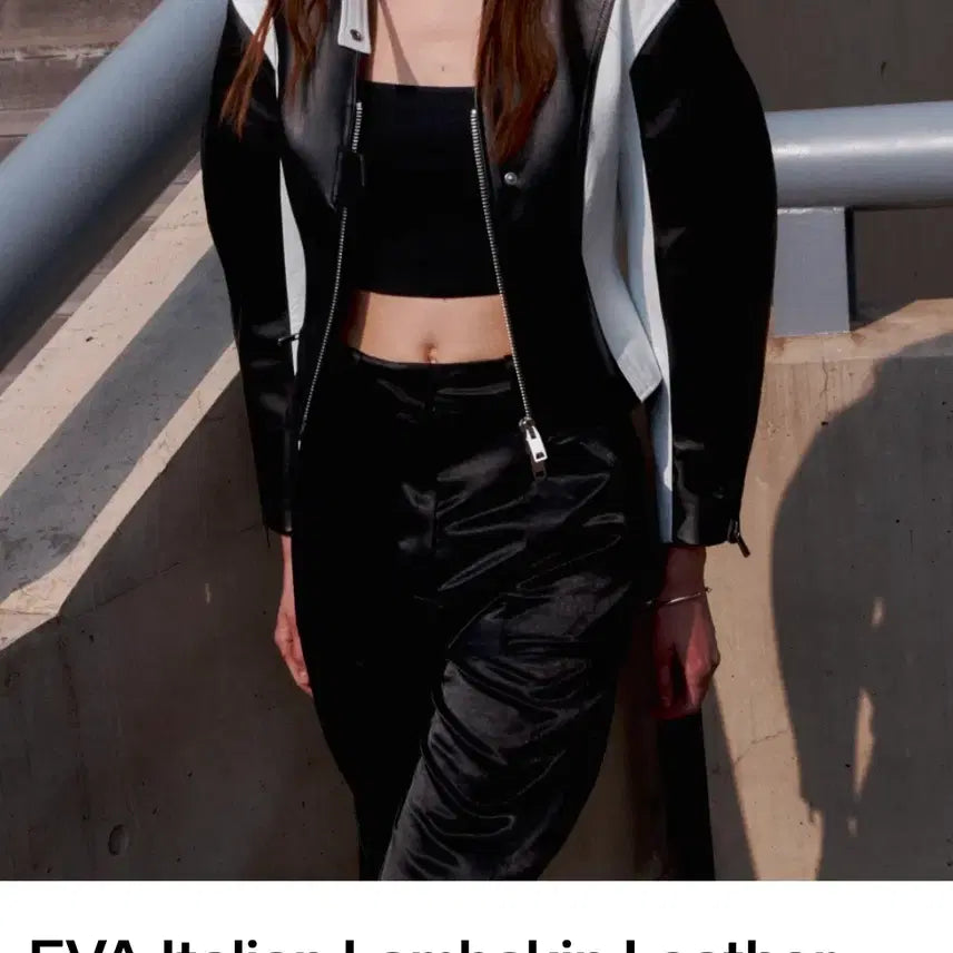 [BUNJANG] Muse Lambskin Rider Jacket / (여성 택포) 뮤제 램스킨 라이더 자켓 36 B845