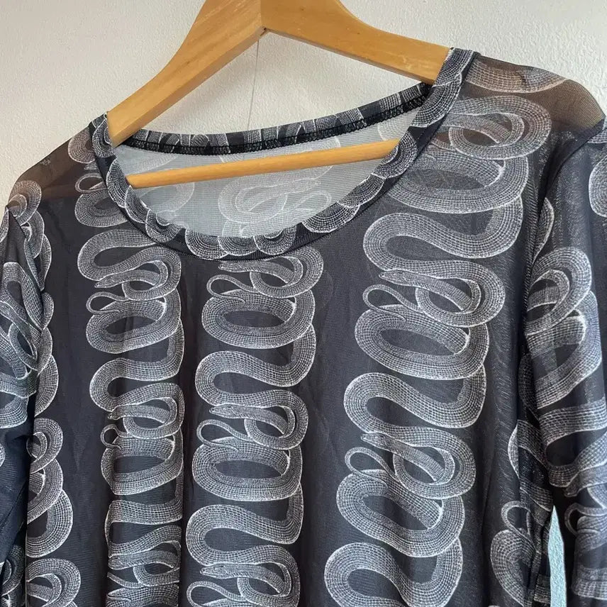 [BUNJANG] Hysteric Glamour Snake Mesh T-Shirt / 히스테릭글래머 스네이크 메쉬 티셔츠