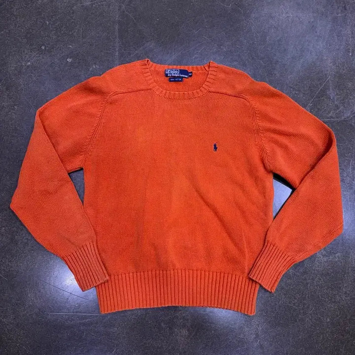 [BUNJANG] Polo Ralph Lauren Classic Knit Sweater Orange Size 90 / 폴로 랄프로렌 클래식 니트 스웨터 오렌지 90