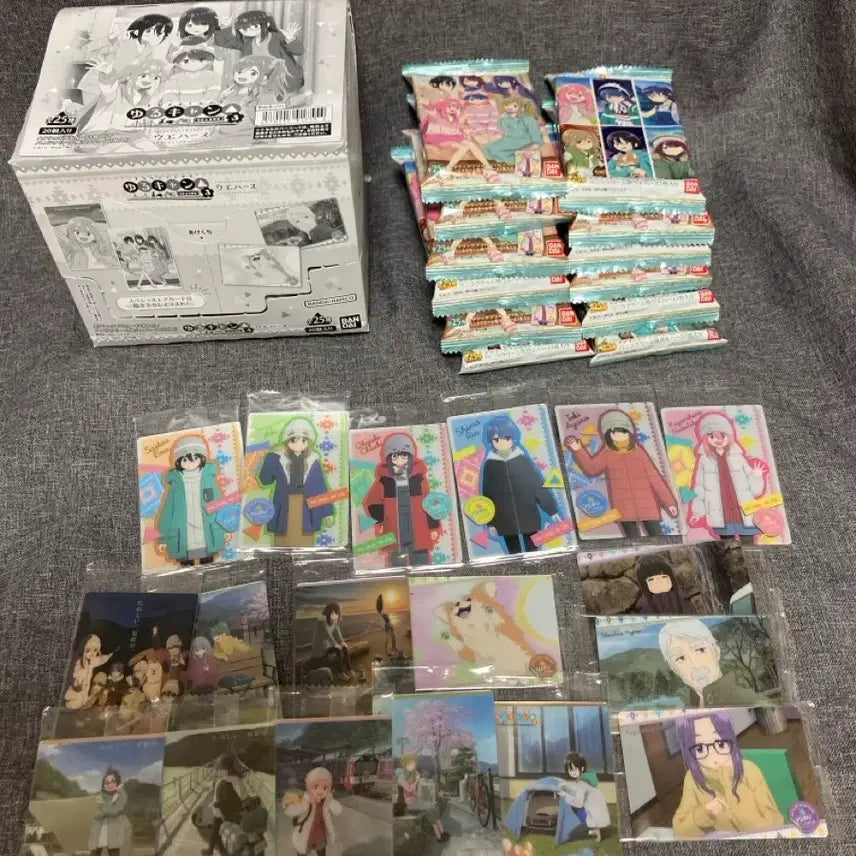 [BUNJANG] Yuru Camp Wafer Card Bundle (Sealed) / 유루캠 유류캠 우류캠 웨하스 카드 굿즈 일괄 미개봉