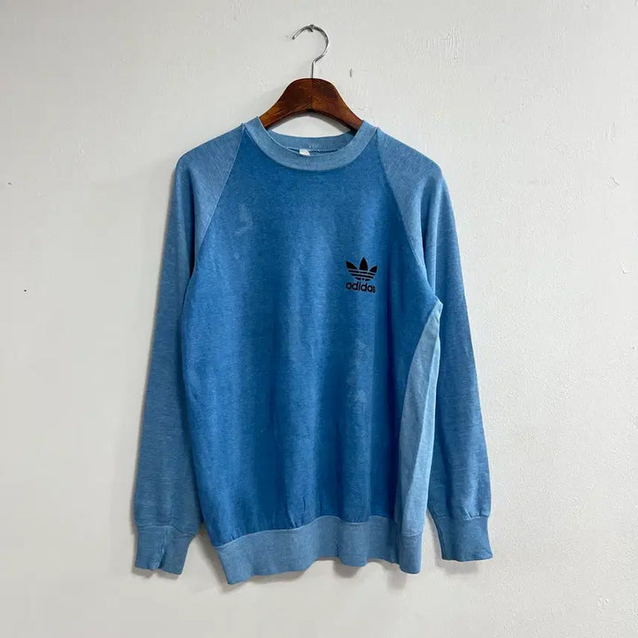 [BUNJANG] Vintage 70s Adidas Blue Sweatshirt / 빈티지 70s 아디다스 스웻셔츠