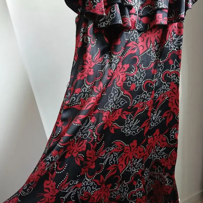 [BUNJANG] Luxury Silk Blend Floral Pattern Dress / 실크 원피스