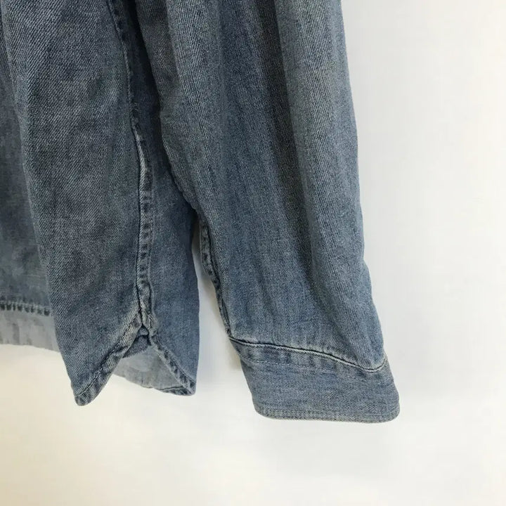 [BUNJANG] Uniqlo Oversized Stand Collar Denim Shirt L / 유니클로 오버사이즈 스탠드카라데님셔츠 [L]