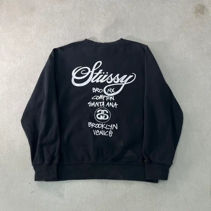 [BUNJANG] Stussy World Tour Crewneck Sweatshirt / 95 스투시 월드투어 크루넥 맨투맨