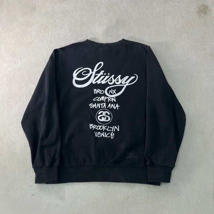 [BUNJANG] Stussy World Tour Crewneck Sweatshirt / 95 스투시 월드투어 크루넥 맨투맨