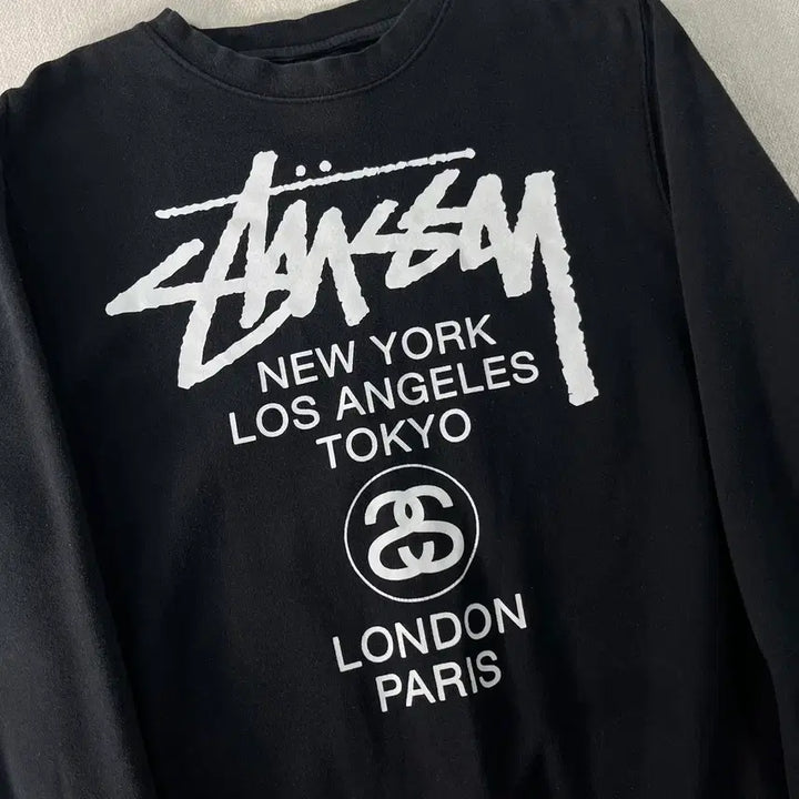 [BUNJANG] Stussy World Tour Crewneck Sweatshirt / 95 스투시 월드투어 크루넥 맨투맨