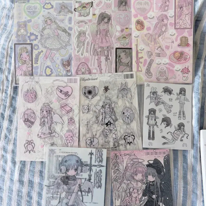 [BUNJANG] Milky Heart Domi Sticker Postcard Set / 밀키하트 도미 스티커 엽서 세트판매