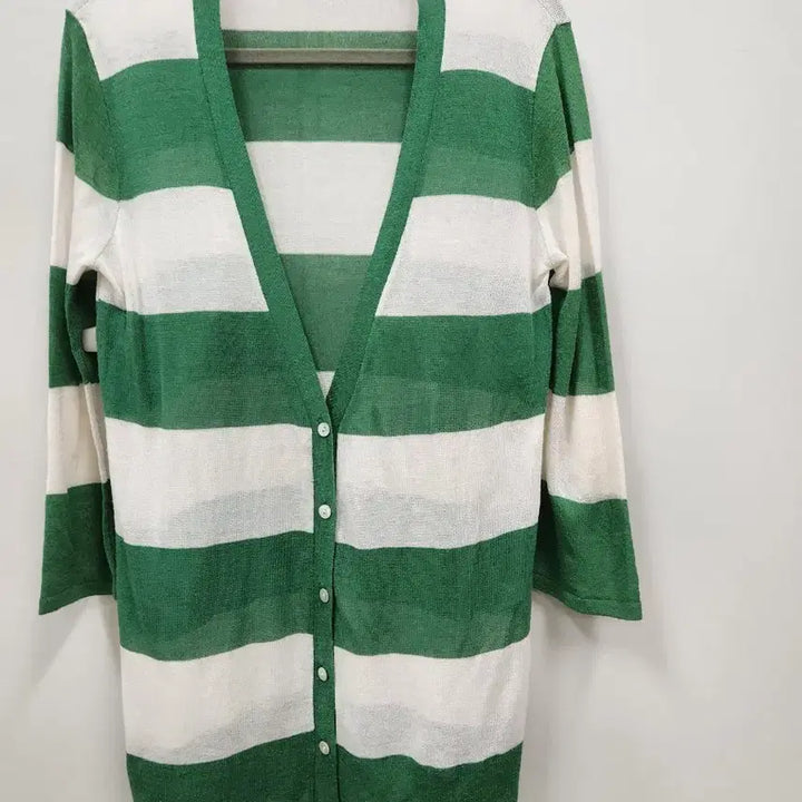 [BUNJANG] SBEZ No. 9 Green Stripe Cardigan / sbez no. 9 그린 스트라이프 가디건