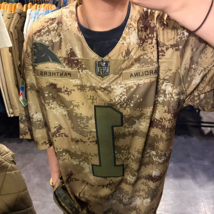 [BUNJANG] NFL X NIKE Pixel Camo Short Sleeve Jersey / NFL X NIKE NFL NO.1 Newton 반팔 져지 픽셀 카모