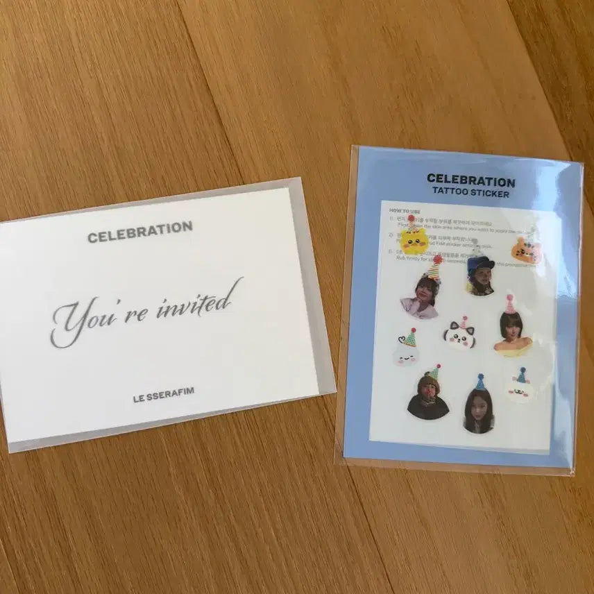 [BUNJANG] LE SSERAFIM Celebration Photobooth Postcard Sticker Set / 르세라핌 셀레브레이션 공방 엽서 스티커 세트
