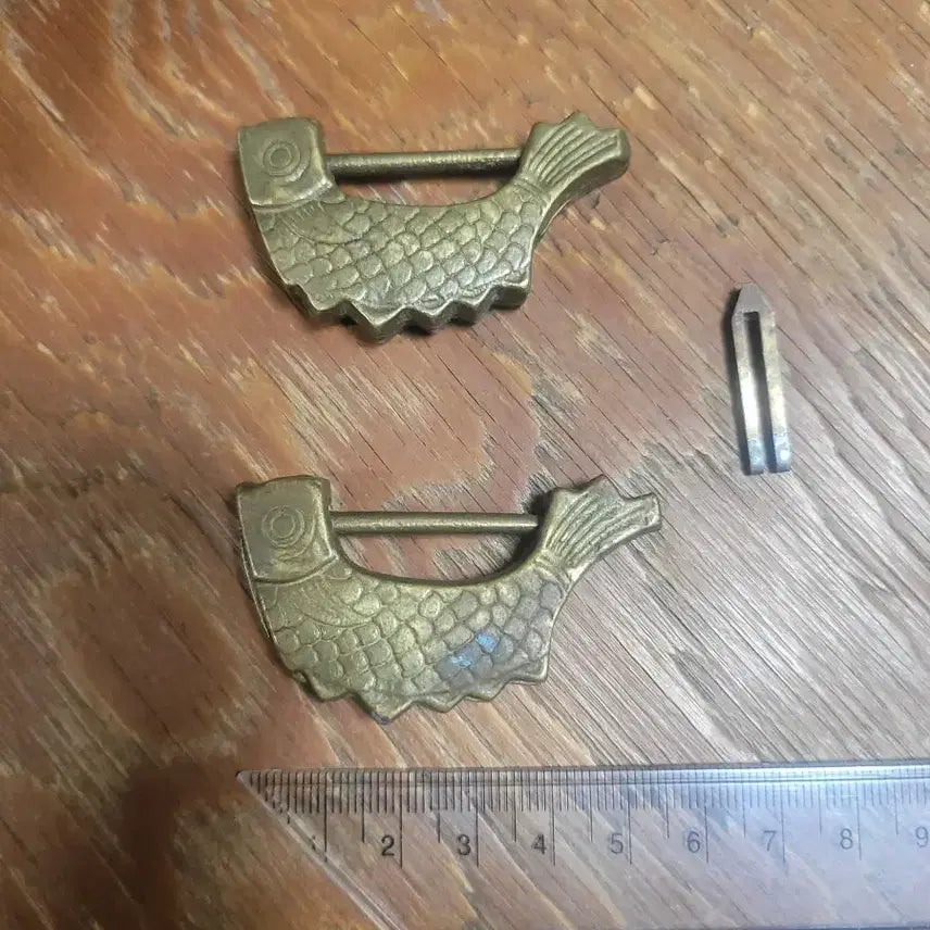 [BUNJANG] Vintage Fish Lock Set (2 pcs) / 빈티지 물고기 자물쇠 2개