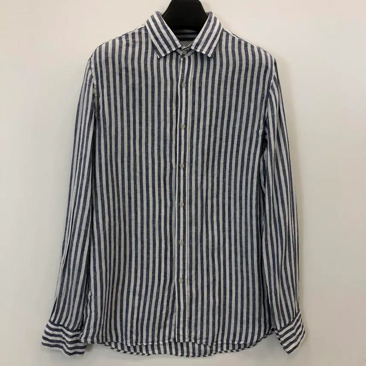 [BUNJANG] Massimo Dutti 100% Linen Stripe Shirt L / 마시모두띠 린넨 100% 스트라이프셔츠 L
