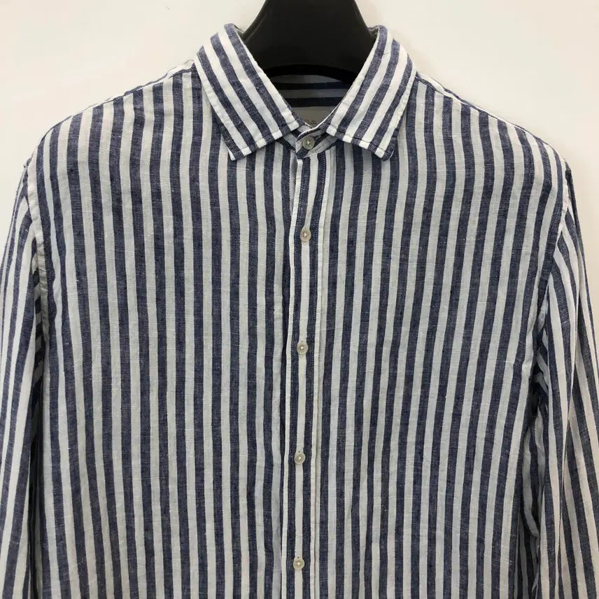 [BUNJANG] Massimo Dutti 100% Linen Stripe Shirt L / 마시모두띠 린넨 100% 스트라이프셔츠 L