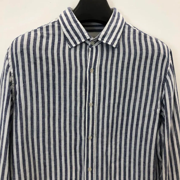 [BUNJANG] Massimo Dutti 100% Linen Stripe Shirt L / 마시모두띠 린넨 100% 스트라이프셔츠 L