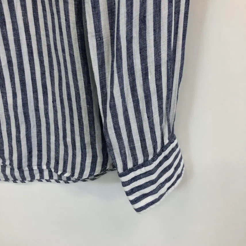 [BUNJANG] Massimo Dutti 100% Linen Stripe Shirt L / 마시모두띠 린넨 100% 스트라이프셔츠 L