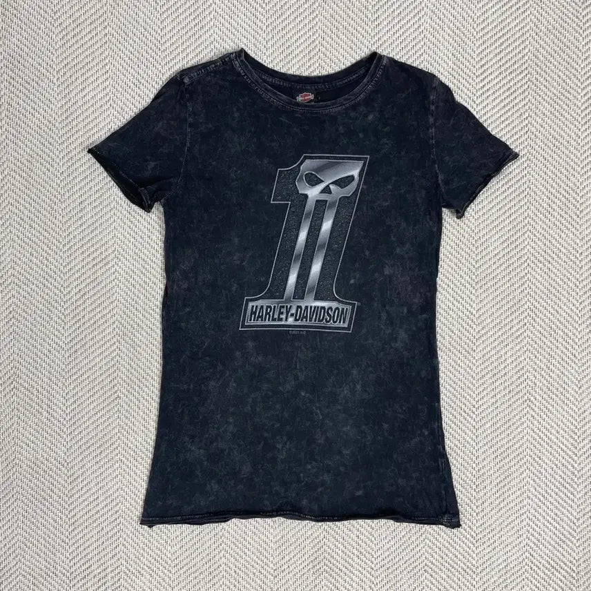[BUNJANG] Harley-Davidson Vintage Washed Skull Graphic Short Sleeve T-Shirt (Women&