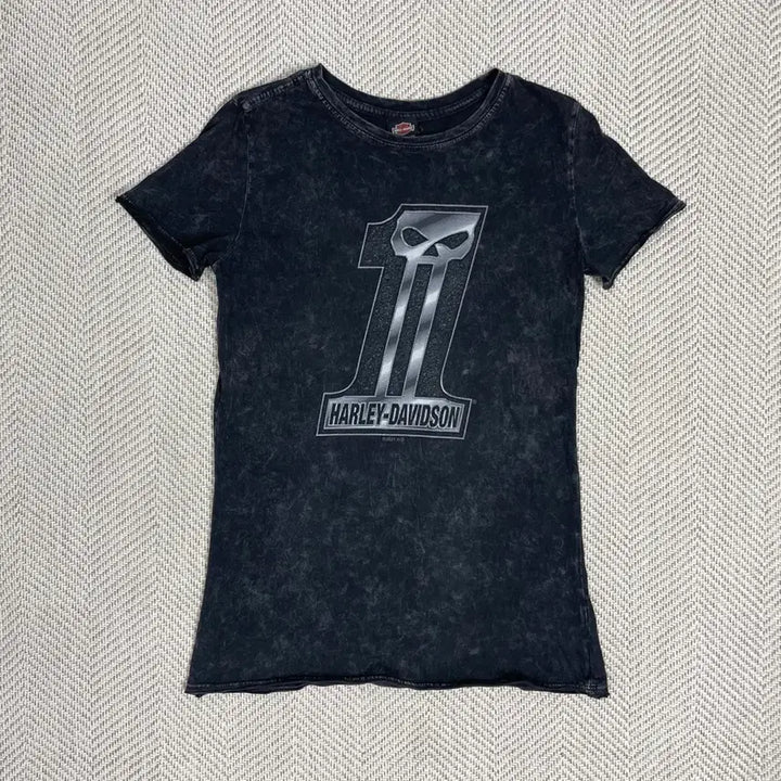 [BUNJANG] Harley-Davidson Vintage Washed Skull Graphic Short Sleeve T-Shirt (Women&