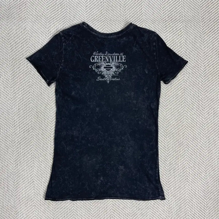 [BUNJANG] Harley-Davidson Vintage Washed Skull Graphic Short Sleeve T-Shirt (Women&
