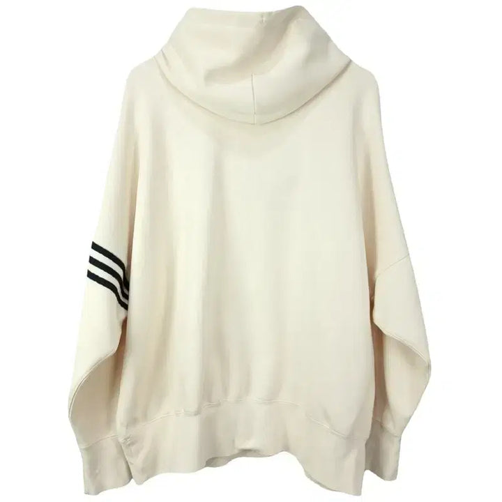 [BUNJANG] Adidas 3-Stripes Sleeve Oversized Hoodie Cream / 아디다스 삼선 완장 오버핏 후드티 크림 M20325