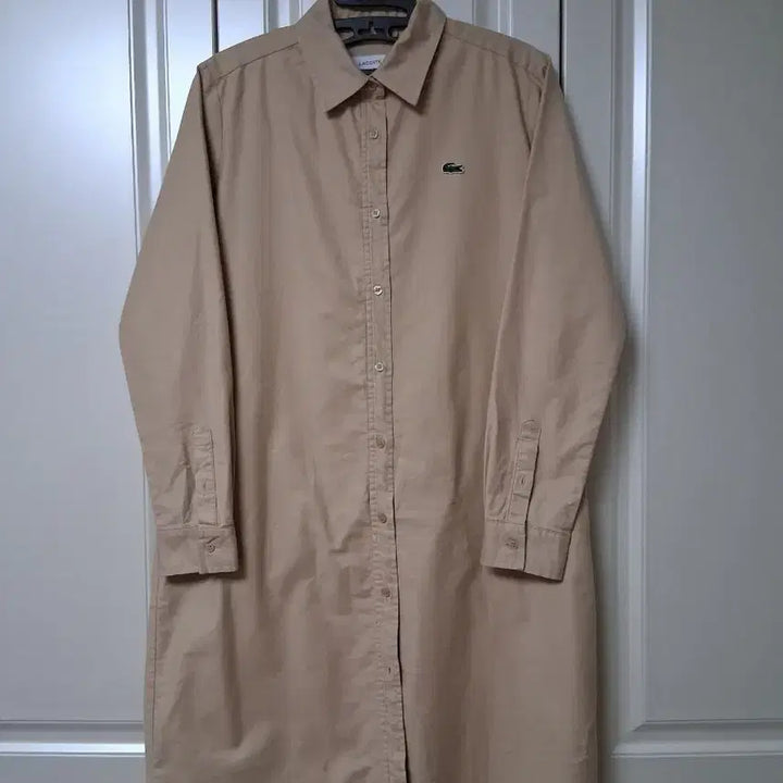 [BUNJANG] Lacoste Beige Shirt Dress Size 34 / 여성라코스테 베이지 셔츠 원피스34사이즈 55