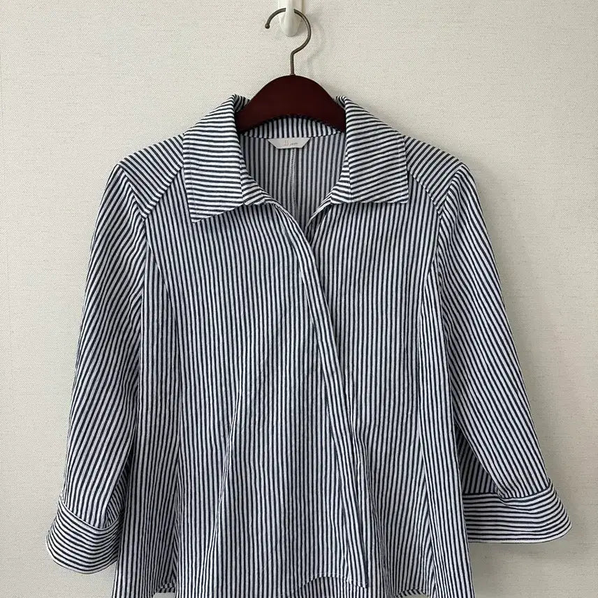 [BUNJANG] JJ JIGOTT Striped Spandex Blend Shirt Size 66 / JJ JIGOTT 스트라이프 스판 셔츠 66