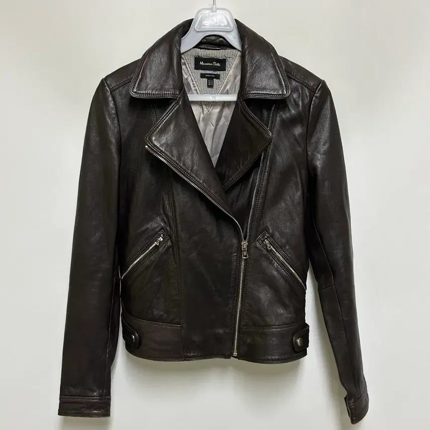 [BUNJANG] Massimo Dutti Dark Brown Lambskin Rider Jacket (XS) / [여자-85 (XS)]마시모두띠 다크브라운 양가죽 라이더 자켓