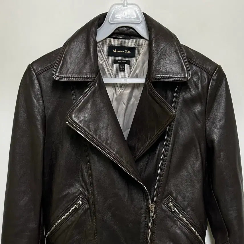 [BUNJANG] Massimo Dutti Dark Brown Lambskin Rider Jacket (XS) / [여자-85 (XS)]마시모두띠 다크브라운 양가죽 라이더 자켓