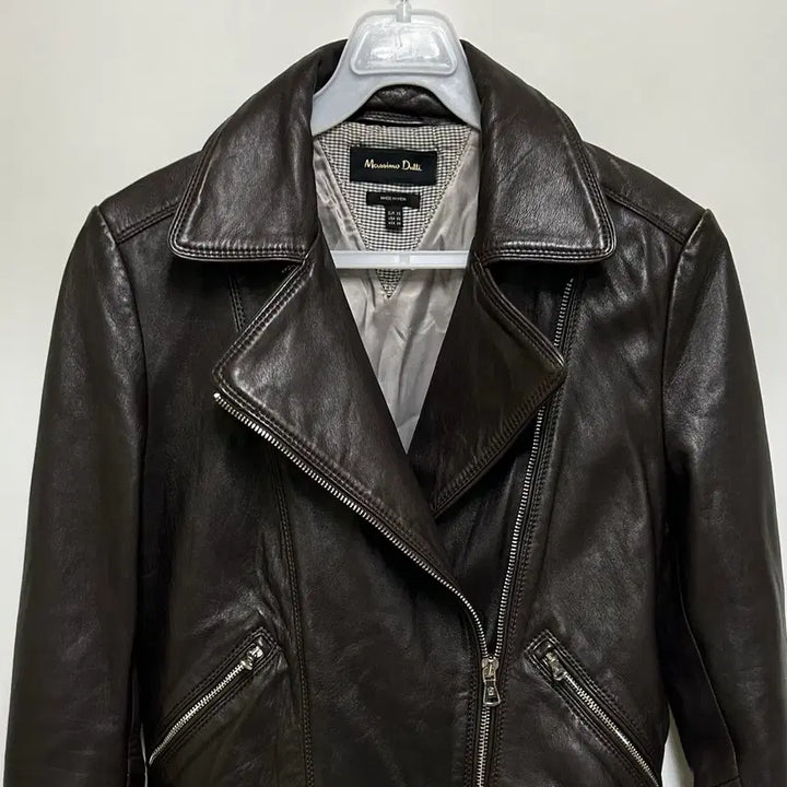 [BUNJANG] Massimo Dutti Dark Brown Lambskin Rider Jacket (XS) / [여자-85 (XS)]마시모두띠 다크브라운 양가죽 라이더 자켓