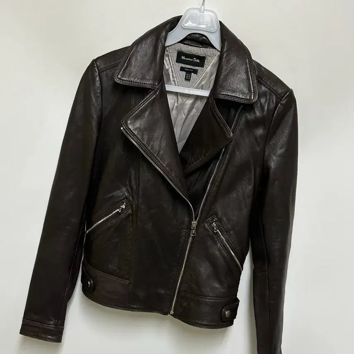 [BUNJANG] Massimo Dutti Dark Brown Lambskin Rider Jacket (XS) / [여자-85 (XS)]마시모두띠 다크브라운 양가죽 라이더 자켓