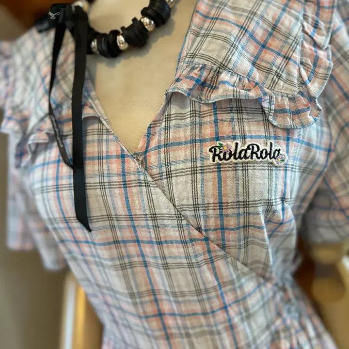 [BUNJANG] RoLaRoLa Check Wrap Midi Dress / RoLaRoLa 롤라롤라 체크 랩 원피스