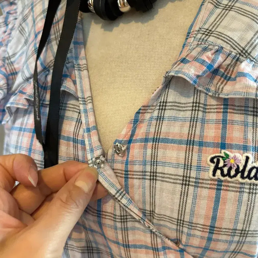 [BUNJANG] RoLaRoLa Check Wrap Midi Dress / RoLaRoLa 롤라롤라 체크 랩 원피스